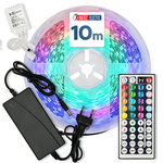 LED-Streifen-Set VICTORY-10 RGB 24V 10W/m 800lm/m IP20 mit Steuerung, Netzteil und Fernbedienung, 10-m-Rolle | HOROZ