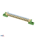 Klemmenblock auf Flachisolatoren 8x12 14-spurig grün Bemko