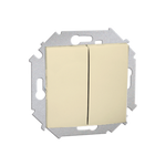 Doppeleter Kerzenschalter (Modul) mit Schraubklemmen beige glänzend