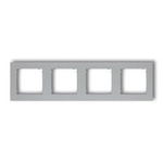 Vierfacher Universalrahmen aus Kunststoff silber metallic IP20 (Serie/Kategorie: MINI) 7MR-4