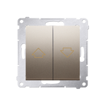 Jalousietaster 1polig mit Aufdruck Gold Simon 54 Premium Kontakt Simon DZP1.01/44