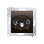 R-TV-SAT-Enddose Einsatz braun matt Simon 54 Premium Kontakt Simon DASK.01/46