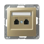 Telefondose 2-fach, parallel goldfarbig metallic Ospel Impression GPT-2YR/m/28