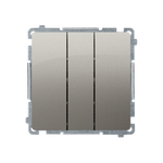 Schalter 3x1-polig 10AX 250V ohne Aufrduck satin matt Kontakt Simon BMW31.01/29