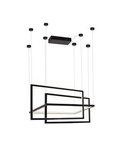 LED Geometric New 3x16W 3000K 3840lm dimmbare rechteckige Pendelleuchte schwarz P0303D Maxlight
