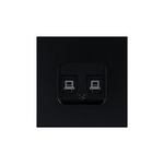Abdeckung für Doppel-RJ45-Steckdose Schwarz, Serie iZi ViPlast