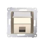 Abdeckung für Telefon- und Datensteckdose (Modul) 1fach gold matt DKP1S.01/44