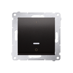 Schalter zweipolig mit LED und Aufdruck Anthrazit matt Kontakt Simon 54 Premium DW2L.01/48