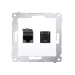 Doppel- Comuterdose UAE RJ45 Kat.6 (Modul) weiß glänzend Kontakt Simon 54 Premium D62.01/11