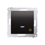 Kreuzschalter (Modul) mit Aufdruck und LED Anthrazit Kontakt Simon 54 Premium DW7L.01/48