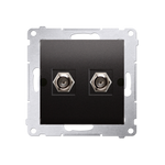 Antennensteckdose Enddose Modul-Einsätze "F" 2-fach anthrazit Kontakt Simon 54 Premium DASF2.01/48