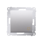 Klingeltaster(Modul) mit Aufdruck Steckklemmen Silber Simon 54 Premium Kontakt Simon DD1.01/43