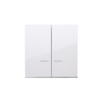 Wippen für Schalter/Taster 2fach mit roter Linse weiß glänzend Kontakt Simon 54 Premium DKW5L/11