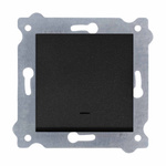 Treppenhausschalter mit Beleuchtung Schwarz Metallic 210/14E EXEN