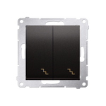 Doppel- Treppenschalter (Modul) mit Aufdruck anthrazit Kontakt Simon 54 Premium DW6/2.01/48