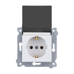 Schuko 2P+E Schutzkontaktsteckdose mit Steckdosenabdeckung Weiß 239/01E EXEN