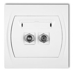 Doppelter F- Antennenanschluss (SAT) weiß IP20 (Serie/Kategorie: LOGO) LGF-2