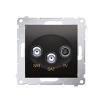 Doppel- Antennensteckdose SAT-SAT-RTV 1dB anthrazit matt Simon 54 Premium Kontakt Simon DASK2.01/48