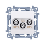 Satelliten-Antennendose SAT-SAT-RTV Endmodul (Modul) weiß Simon 10