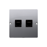 Computerdose RJ45 Kategorie 5e + Telefondose RJ11 (Modul) inox met. Kontakt Simon BMF5T.02/21