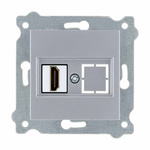 HDMI-Dose mit Stecker Silber 269/10E EXEN