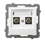 Antennensteckdose F Typ doppelte weiss Ospel As GPA-2GF/m/00