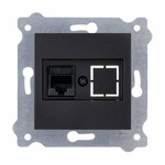 Kat.6 Computersteckdose Schwarz Metallic 253/14E EXEN