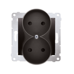 Simon 54 Premium Antracyt Gniazdo podwójne bez uziemienia z przesłonami zaciski śrubowe, DG2MZ.01/48