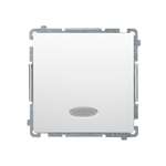 Schalter 1-polig 10AX 250V mit Beleuchtung ohne Aufdruck weiß glänzend Kontakt Simon BMW1L.01/11