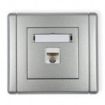 Computer-Steckdose einzeln 1xRJ45, Kat. 6, geschirmt, 8-polig silber 7FGK-5