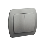 Doppeltaster/ Schließer 2fach 10AX silber met. nicht beleuchtet Kontakt Simon AW5/26