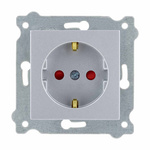 Steckdose mit Schuko-Erdung 2P+E und Stromschienenabdeckungen Silber 238/10E EXEN