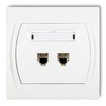 Telefondose doppelt 2xRJ11, 4-polig weiß IP20 (Serie/Kategorie: LOGO) LGT-2