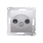 Antennendose  R-TV Enddose silber matt Simon 54 Premium Kontakt Simon DAK.01/43