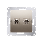 Antennensteckdose Enddose Modul-Einsätze "F" 2-fach gold matt Kontakt Simon 54 Premium DASF2.01/44