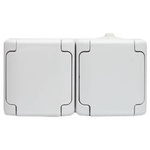 Doppelsteckdose hermetisch SCHUKO weiß mit weißer Klappe BRYZA IP54 Kos