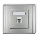 Telefondose einzeln 1xRJ11, 4-polig, werkzeuglos silber 7FGT-1