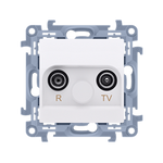 Antennendose R-TV Durchgang 10 dB (Modul) weiß Simon 10