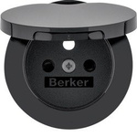 Frontplatte für Schutzkontaktsteckdose
mit Klappe mit Kontaktdatenabdeckungen, Schwarz Berker