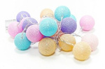 LED Kugeln Lichterkette Lampions Baumwolle Cottonballs 20 Stück vielfarbig Batterien Milagro EKD2891