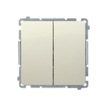 Kerzenschalter 2x1-polig 10AX 250V ohne Aufdruck beige matt Kontakt Simon BMW5.01/12