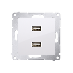 USB-Ladegerät Einsatz 2fach 2.1A 5V DC weiß Simon 54 Premium Kontakt Simon DC2USB.01/11