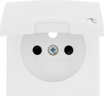 Frontplatte für Schutzkontaktsteckdose
mit Klappe mit Kontaktdatenabdeckungen, Weiss Berker
