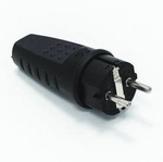 Mobiler Gummistecker schwarz 16A 250V IP44 D.3158L Pawbol