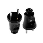 Abisolierter Stecker, gerade 2p+Z, 16A, 250V; WT-30 BLACK