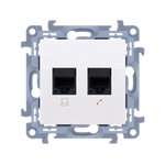 Doppelte Telefonanschlussdose RJ11 (Modul) weiß Simon 10