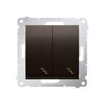 Doppel- Treppenschalter (Modul) mit Aufdruck braun Kontakt Simon 54 Premium DW6/2.01/46