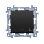 Kreuzschalter mit LED-Beleuchtung (Modul) 10AX 250V matt schwarz Simon 10