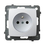 Gniazdo pojedyncze z uziemieniem biały Ospel Karo GP-1SZ/m/00