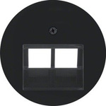 Zentralstück für UAE Steckdose 2fach R.1/R.3/R.Classic schwarz, glänzend 14092045 HAGER